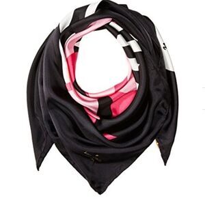Kate Spade New York Present Silk Square Scarf Black Scarves